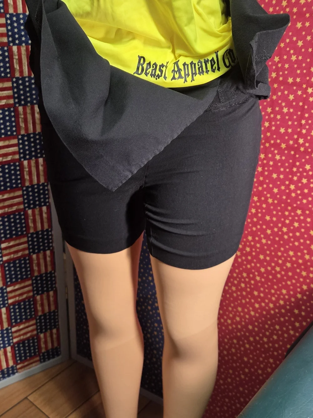 **Women's Black Mini Skirt with Side Slit** - Picture 5 of 6